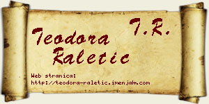 Teodora Raletić vizit kartica